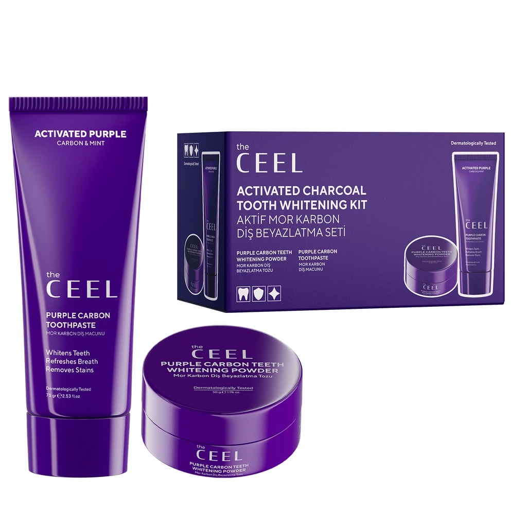 imageye___-_imgi_8_10204573-Rcj9lPujRi-01_1024x1024 Kit de blanchiment dentaire Ceel Active au carbone violet (Dentifrice 75 g + Poudre dentaire 50 g) – Image 1