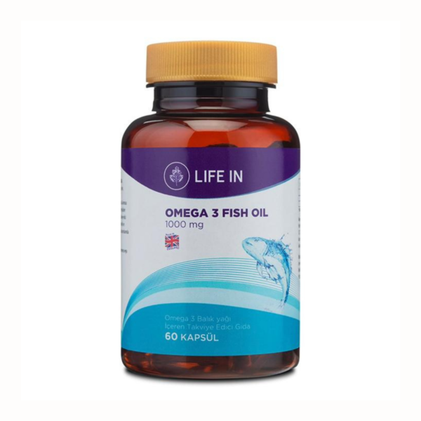 Complément d'huile de poisson Life In Omega 3, 60 capsules, 1000 mg