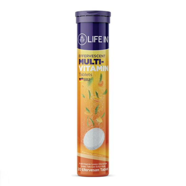 Complément alimentaire multivitaminé effervescent Life In, 20 comprimés