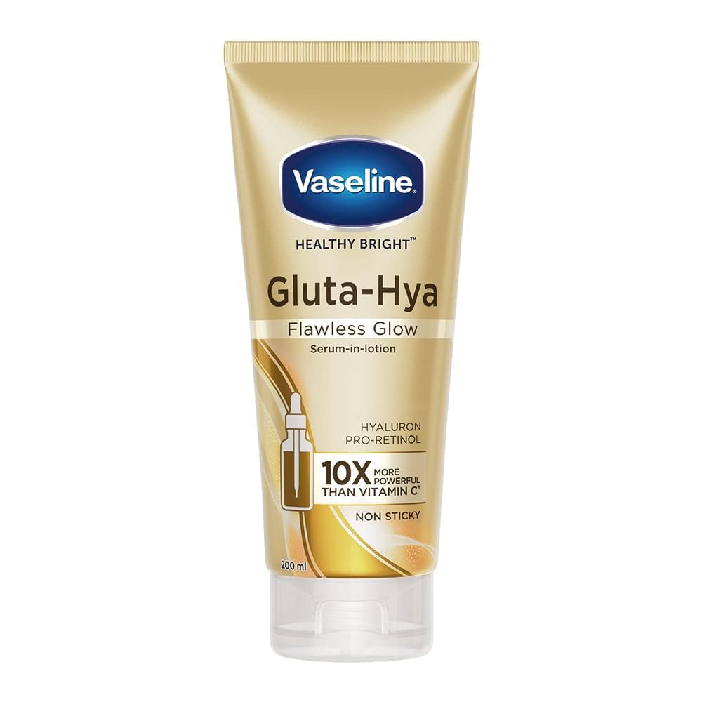 51RNUFUkGIL._SL1000_.jpg Vaseline Gluta-Hya Flawless Glow, 200ml, Sérum-En-Lotion. – Image 1