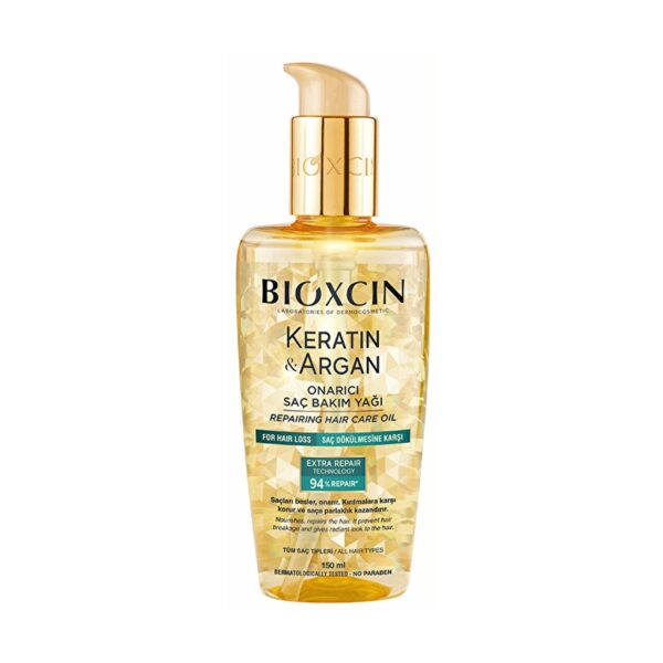 Huile capillaire réparatrice Bioxcin à la kératine et à l'argan 150 ml